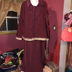 Amanda Smith Ultrasuede 2 Piece Maxi Dress 10